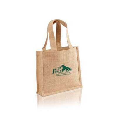 Two Tone small Jute Gift Bag with self handles