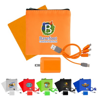 RPET Fast Charger, Cable & Cloth Kit