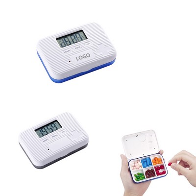 6 Compartment Medicine Pill Reminder Case With 5 Alarm Settings