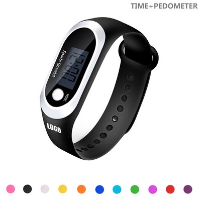 Sports Bracelet Watch With Pedometer Digital Display And Adjustable Band
