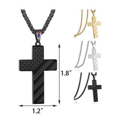 American Flag Cross Necklace