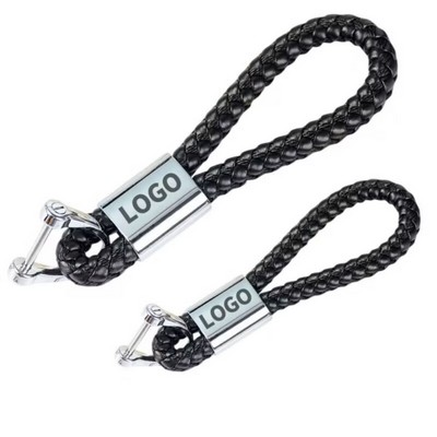 Handmade Braided Leather String Keychain