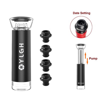 Vacuum Pump w/ 4 Dated Wine Stoppers