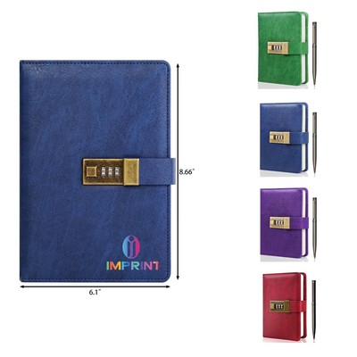 A5 PU Leather Journal with Lock 240 Pages