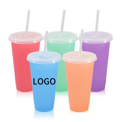 24 OZ Color-Changing Straw Cup