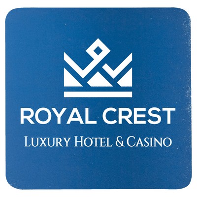 3.75" x 3.75" Square Blue/White Silicone Coaster
