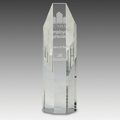 7.5" Clear Octagon Slant-Top Crystal Tower
