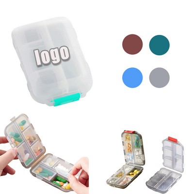 Transparent 10-Compartment Travel Pill Box