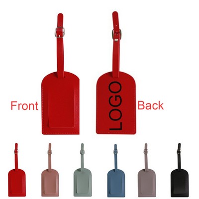 Custom Water Resistant PU Leather Luggage Tag Privacy Protection Bag Tag 3"x5"