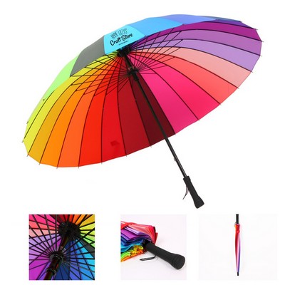 Rainbow Umbrella with Straight Stick