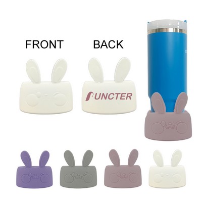 Solid Color Rabbit Shape Silicone Cup Base Protector 3.1" Diameter