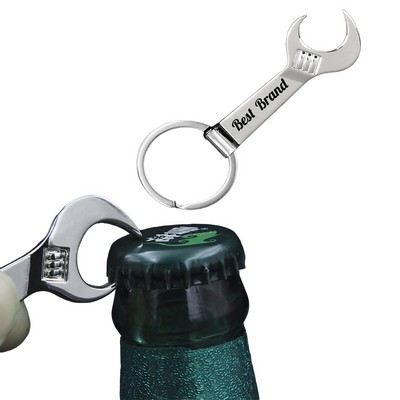 Metal Wrench Bottle Opener Keychain