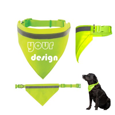 Adjustable Reflective Pet Collar Triangular Drool Towel