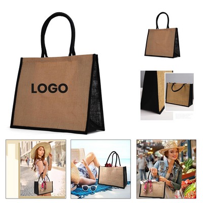 Jute Tote Bag with Carry Handles