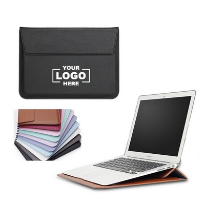 Laptop Sleeve Case PU Leather With Stand Function.
