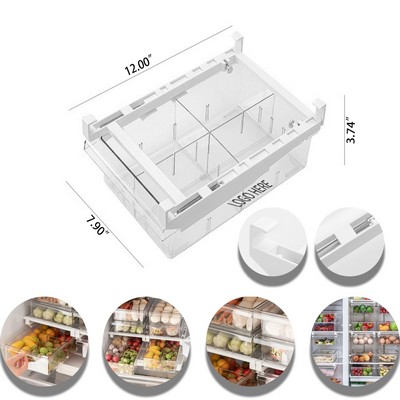 4 Grid Drawer Type Shelf Holder Storage Box For Fridge