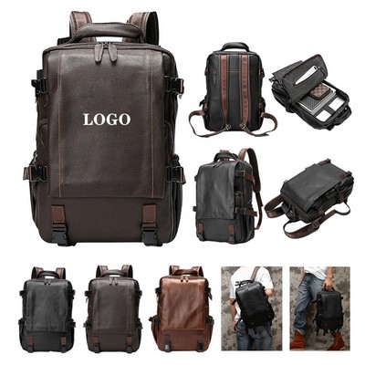 Classic Leather Laptop Backpack