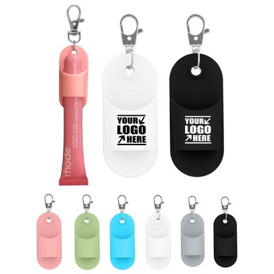 Silicone Lip Gloss Holder Keychain