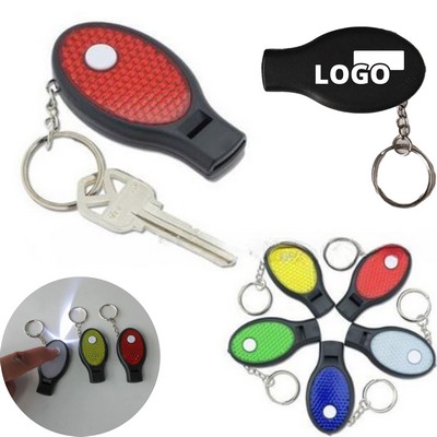 Led Flashlight Keychain With Whistle For Safety