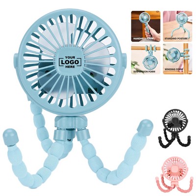 Flexible Tripod Clip On Oscillating Stroller Fan