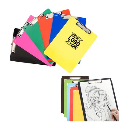 Custom Plastic Clipboard Writing Board with Durable Clip for Office and School