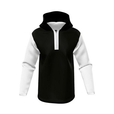 Men's/Youth Premium Quarter Zip UPF 30 Long Sleeve Jacket W/Hood