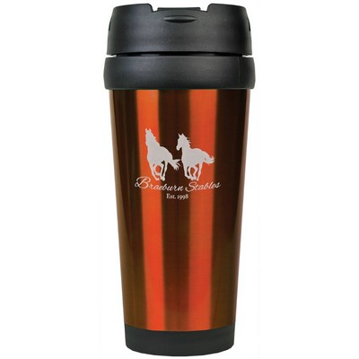 16 oz. Orange Stainless Steel Travel Mug without Handle