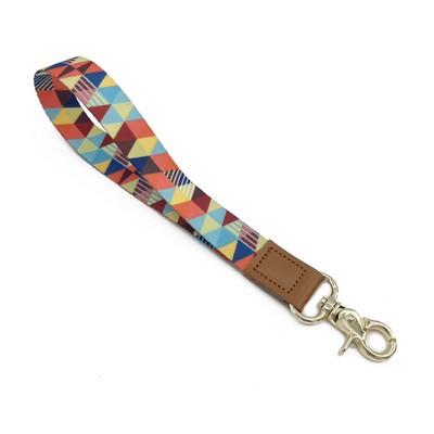 Pop Geometric Leather Buckle Lanyard Short