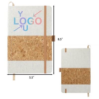 5.5 Inches x 8.5 Inches Recycled Cork Cotton Notebook