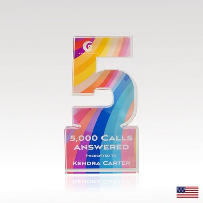 3/4" USA-Made Acrylic Numerals Style 5 – Plus Series