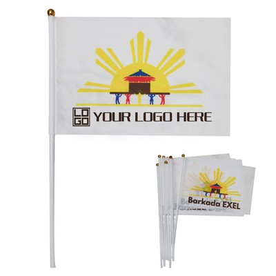 Portable Full Color Advertising Small Stick Flag