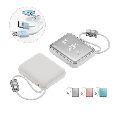 Fast Charging 10000mAh Power Bank with Charging Cable