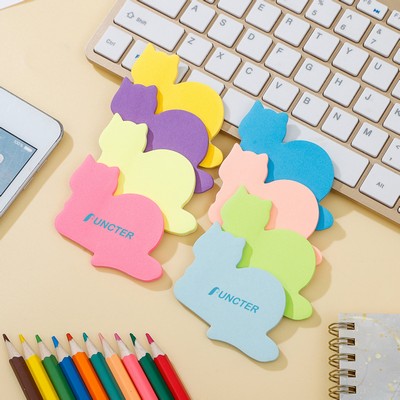 50 Sheets 2.16 x 2.75 inch Adhesive Cat Shape Sticky Notes Post Notes