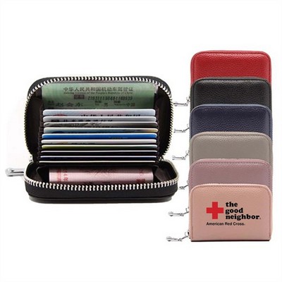 Leather Card Holder Zipper Case Wallet