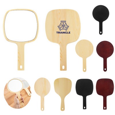 Wooden Vanity Mirror With Handle