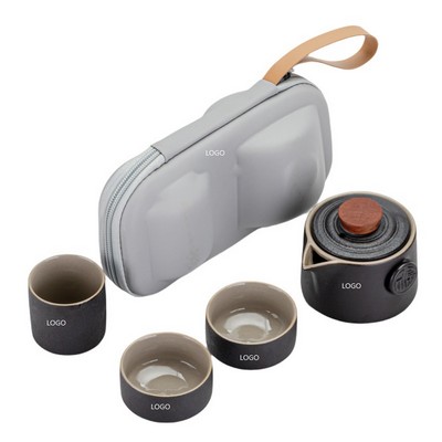 Vintage Ceramic Tea Set W/ Carry Bag