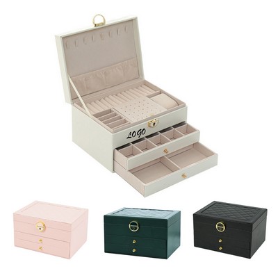 Large-Capacity Three-Drawer Jewelry Box