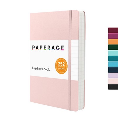 PAPERAGE® Expanded Leather Hard Cover Lined Journal Notebook 252 Numbered Pages