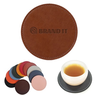 Custom PU Leather Round Coaster