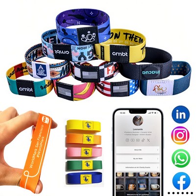 Sublimated Event Wristband With Custom Woven Label