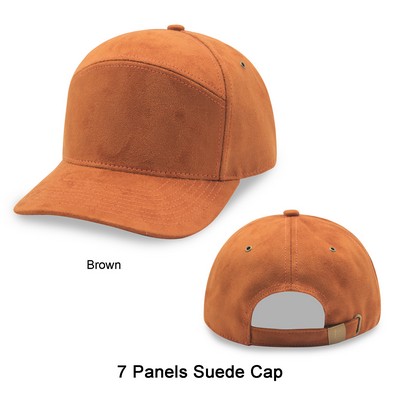 stylish structured 7 panel Suede cap with smooth brushed finishes
