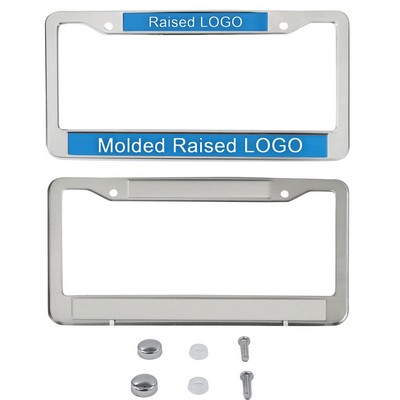 Molded Rainsed Imprint Metal License Plate Frame