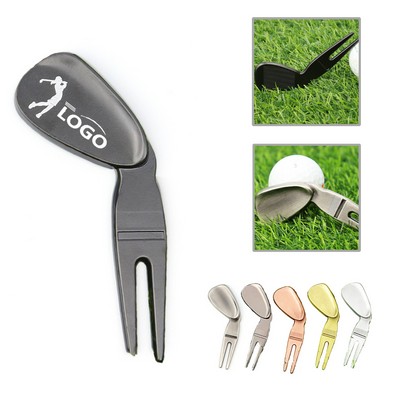 Golf Club Shape Divot Repair Tool Green Fork