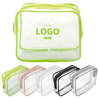 PVC Zippered Clear Toiletry Carry Pouch