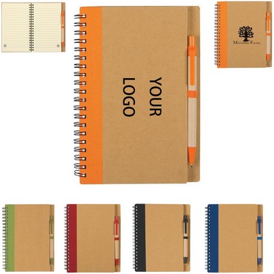 Kraft-Style Plastic Cover Notepad with Pen