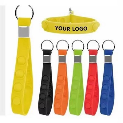 Sensory Push Pop Silicone Fidget Keychain