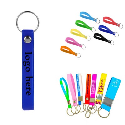 Half-Inch Wide Silicone Wristband with Keyring