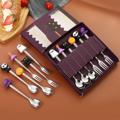 Stainless Steel Christmas Tableware Spoon/Fork Set Stainless Steel Flatware
