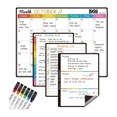 PVC Reusable Whiteboard Calendar Planner Fridge Magnets