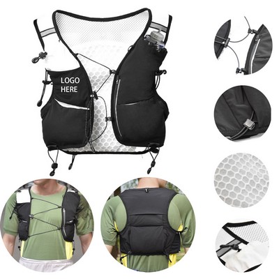 2L Hydration Running Vest Trail Hiking Cycling Lightweight Breathable Gear Pockets Trek Pole Loops